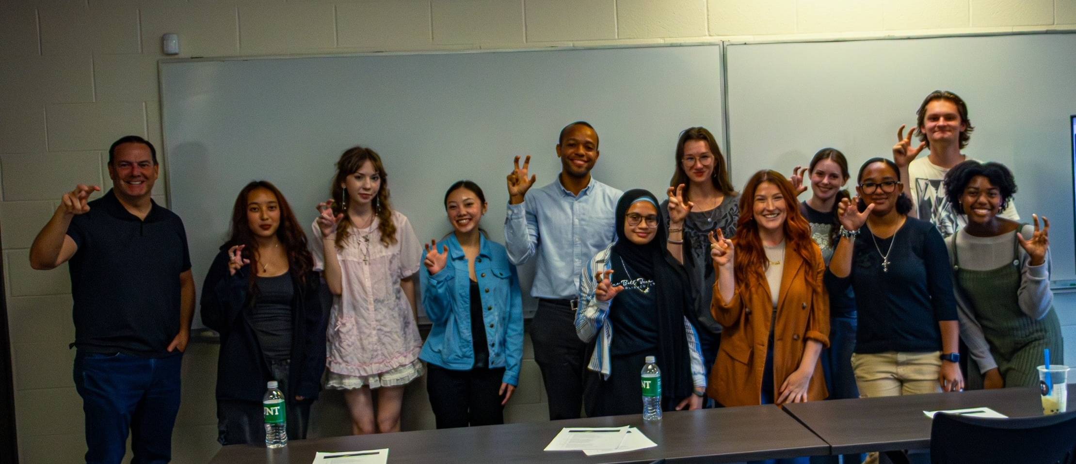 COMM Future Pros students pose with alumni speakers