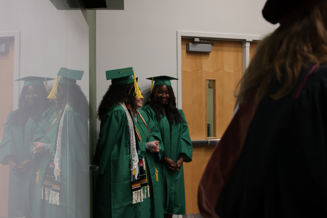 Seniors smiling at each other