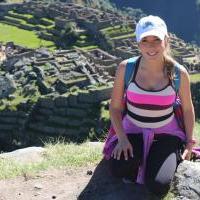Student Paige Fountain posing in travel photo at Machu Picchu in Peru