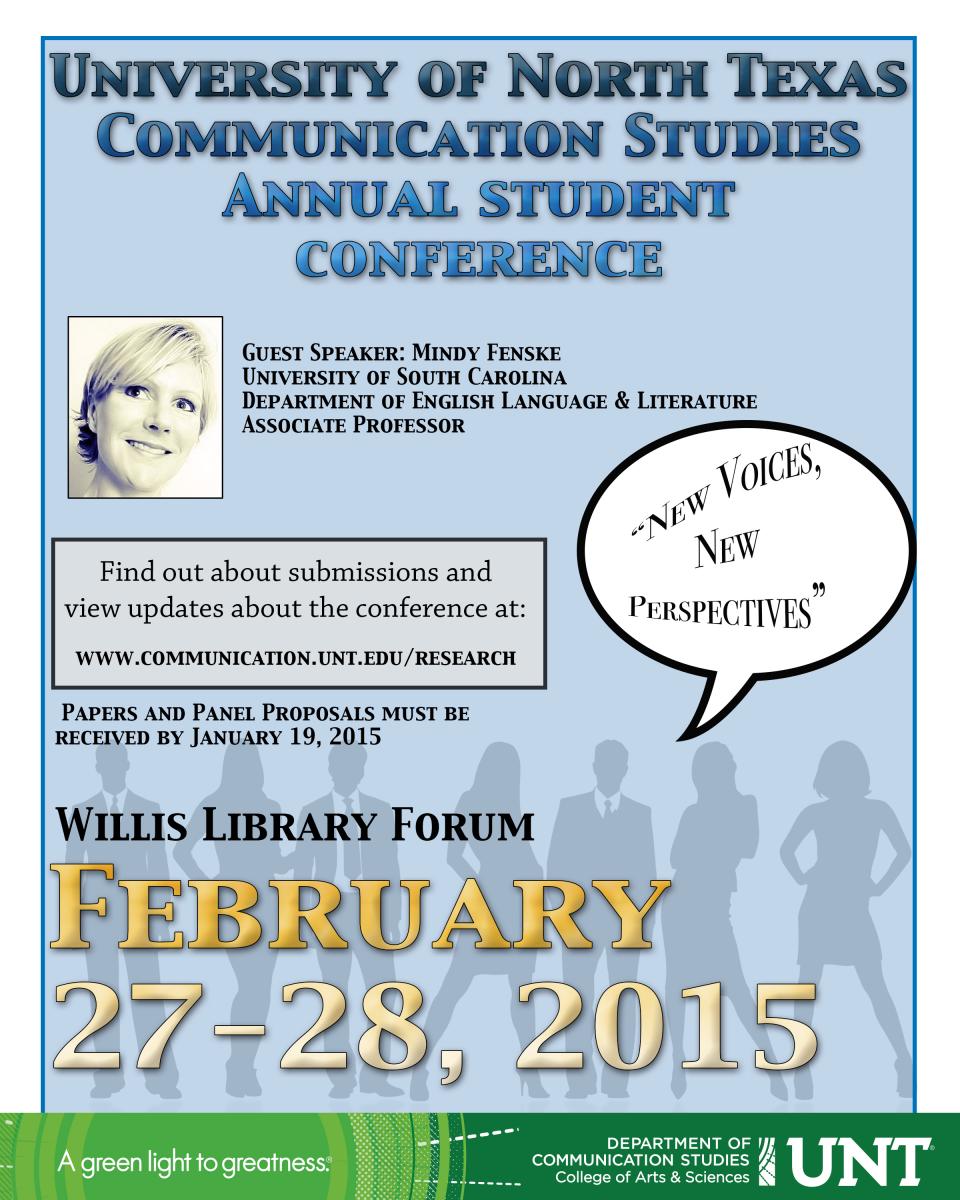 New Voices, New Perspectives annual student research conference February 2015 poster