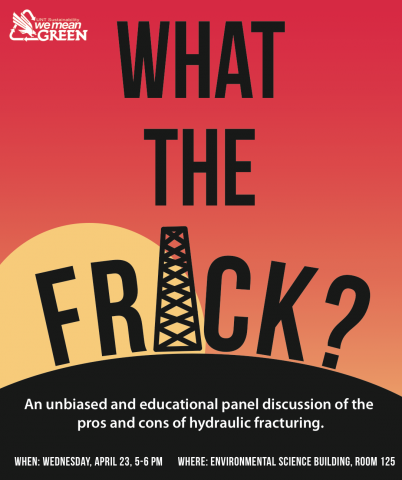 What the Frack poster with the A in frack replaced by fracking equipment