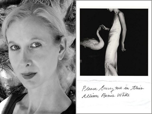 White headshot and book cover