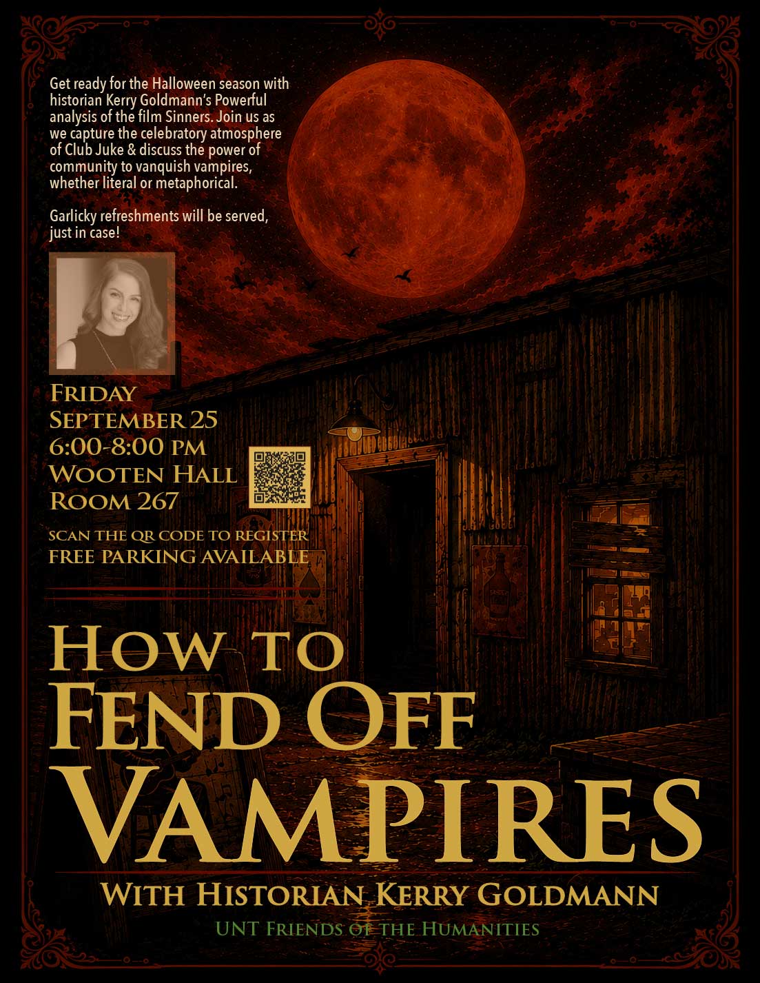 Flyer for upcoming friends of the humanities benefit, september 25, 2026
