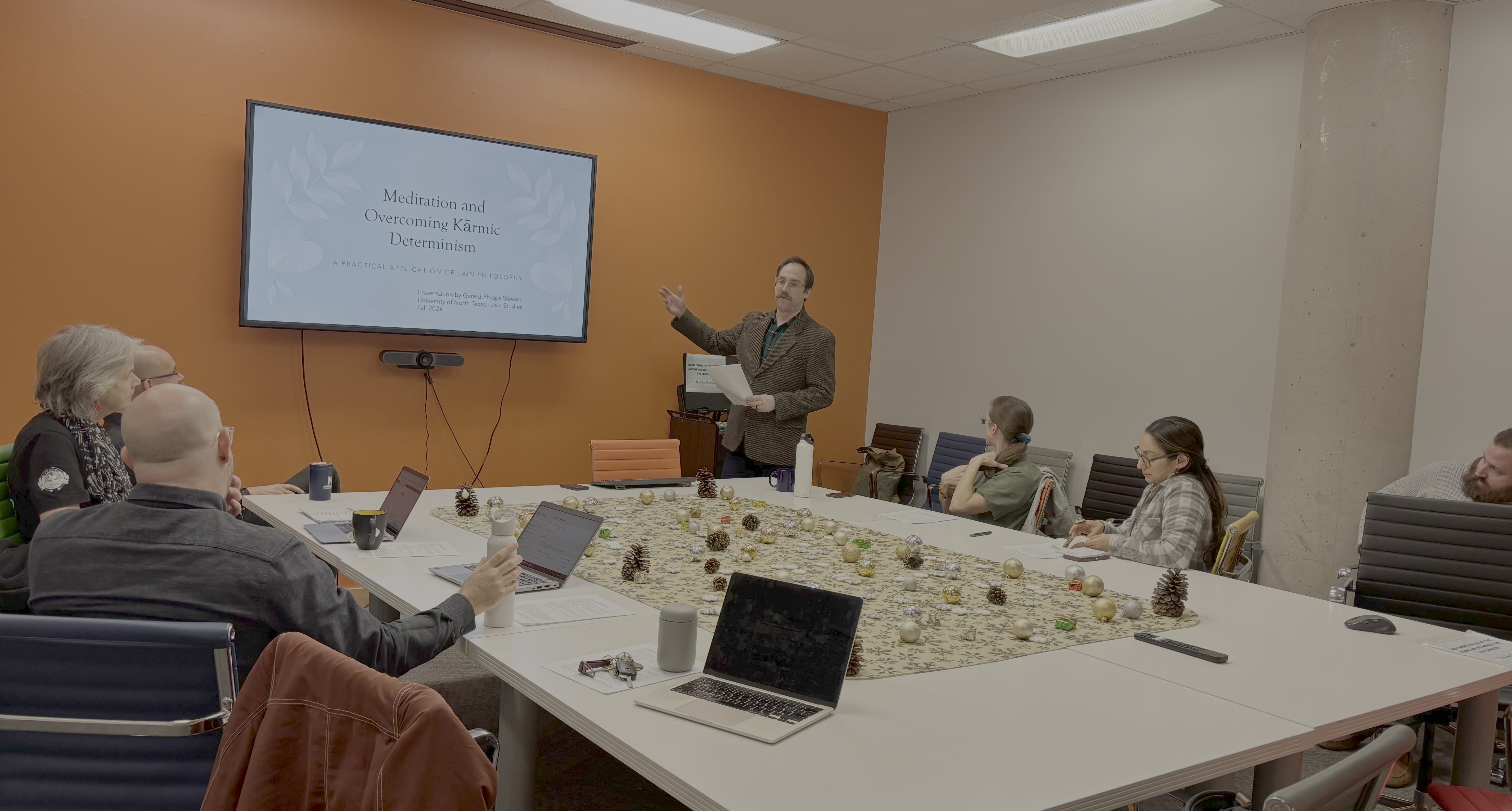 Student giving a presentation