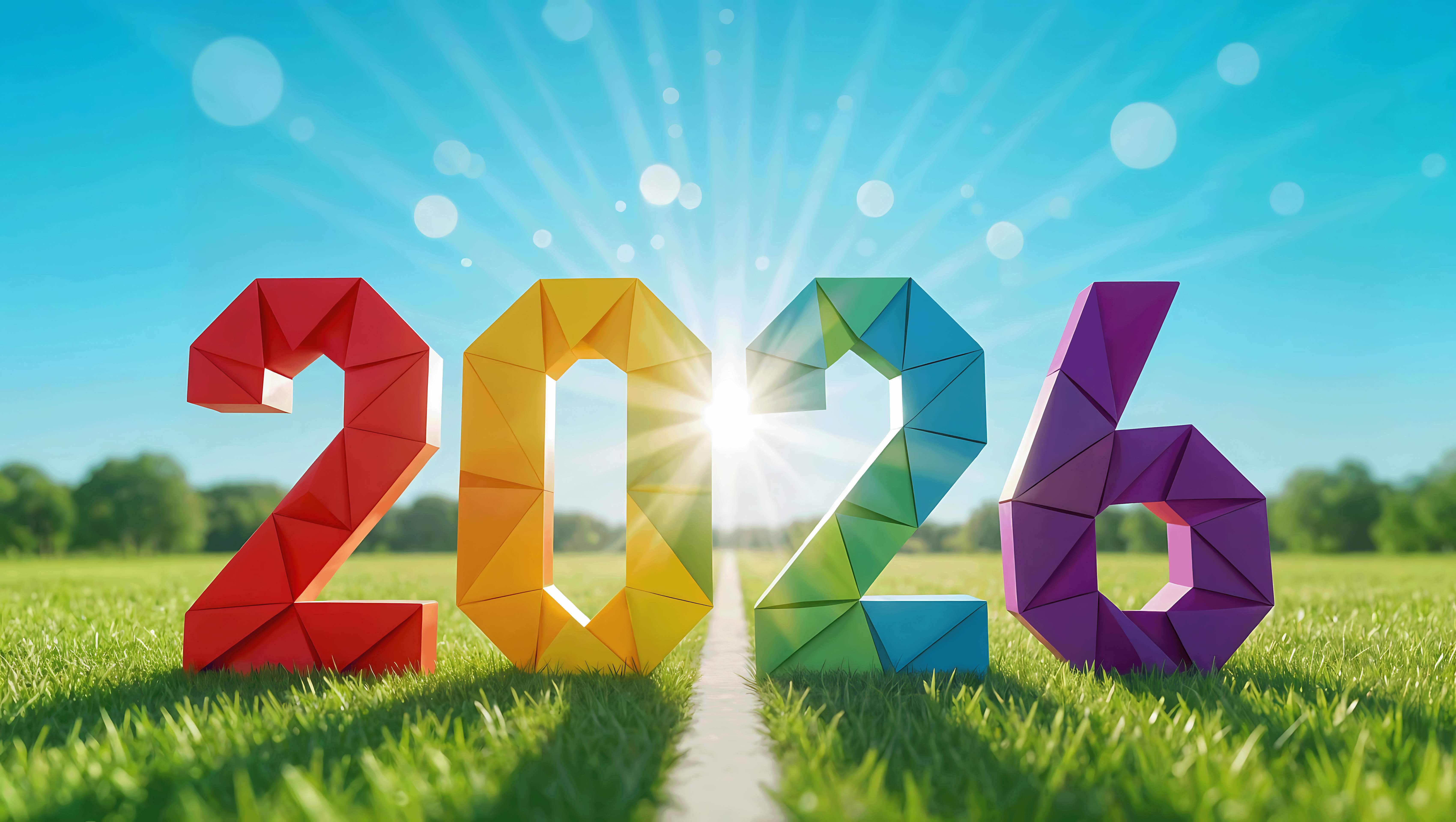 Image of the numbers 2026 in multiple colors 