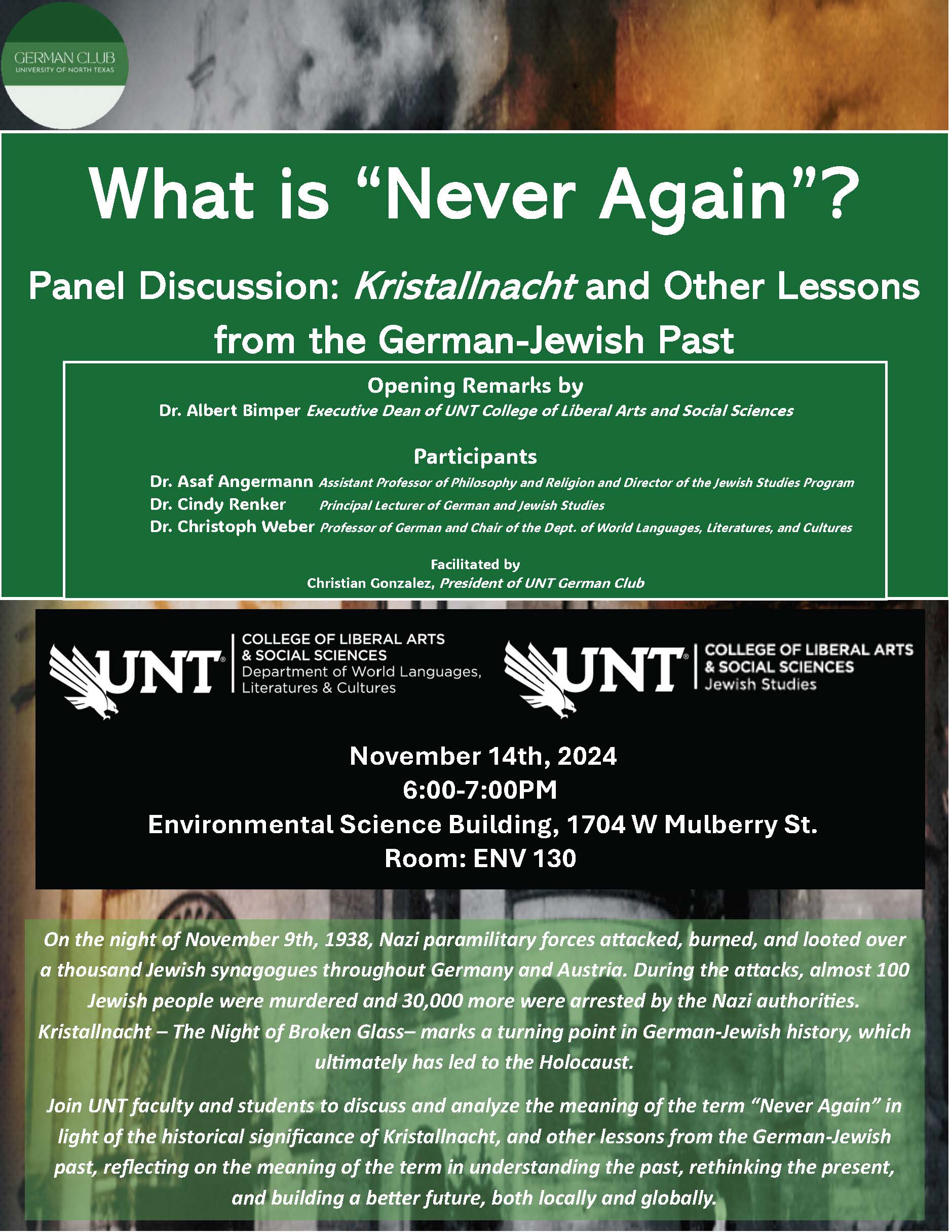 never again event flyer, no captions. 