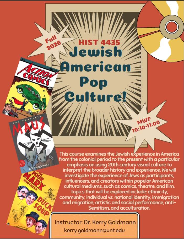 Flyer for american jewish pop culture class 