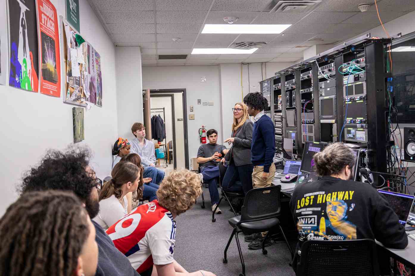 Professor Brittany McElroy with her class 