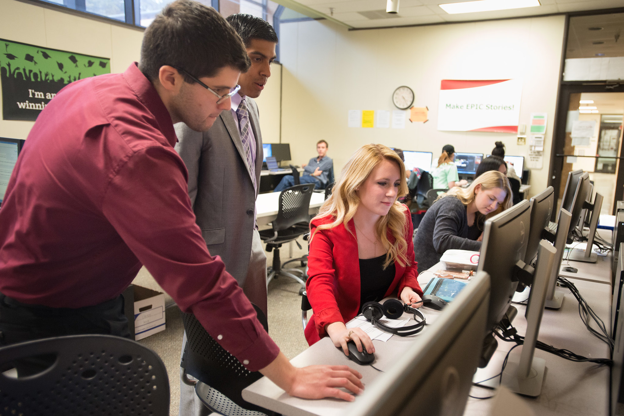 students working in computer lab