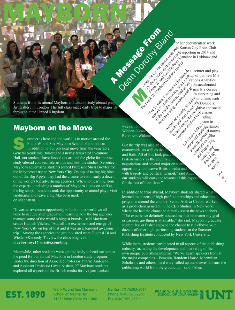 Mayborn Insider July-August 2017