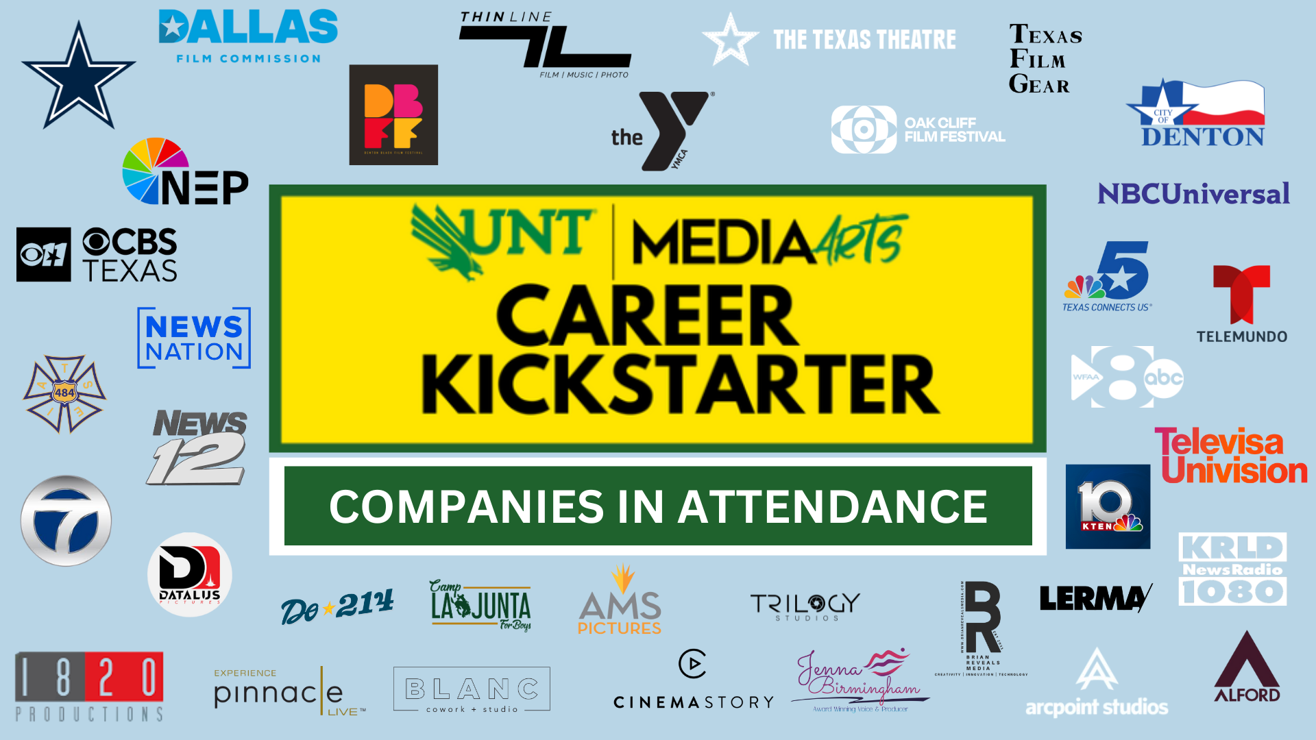 Graphic with various company logos that will be present. Full list can be found on the program (link above). 