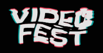 VideoFest Logo of hallucingenic white letters on a black background.