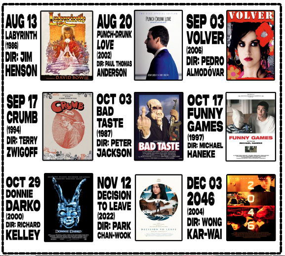 Posters of all of the MAPS movies for Fall of 2025