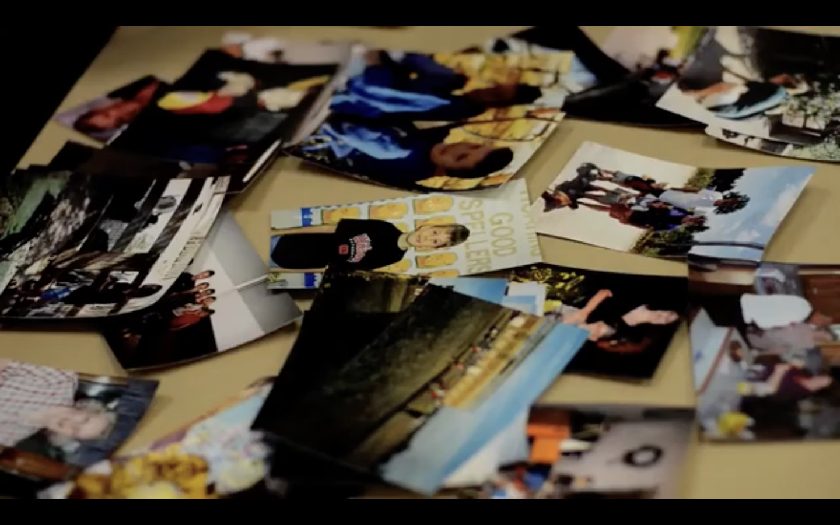 Pile of family photographs.