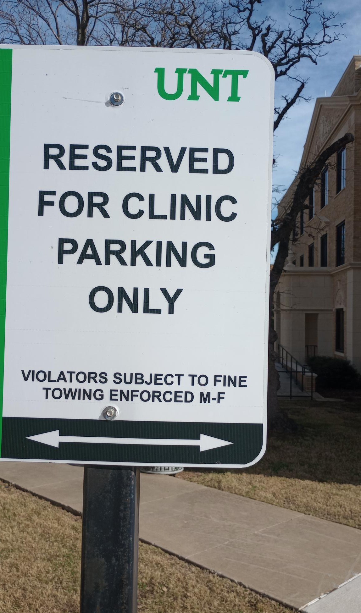 Clinic Parking Sign