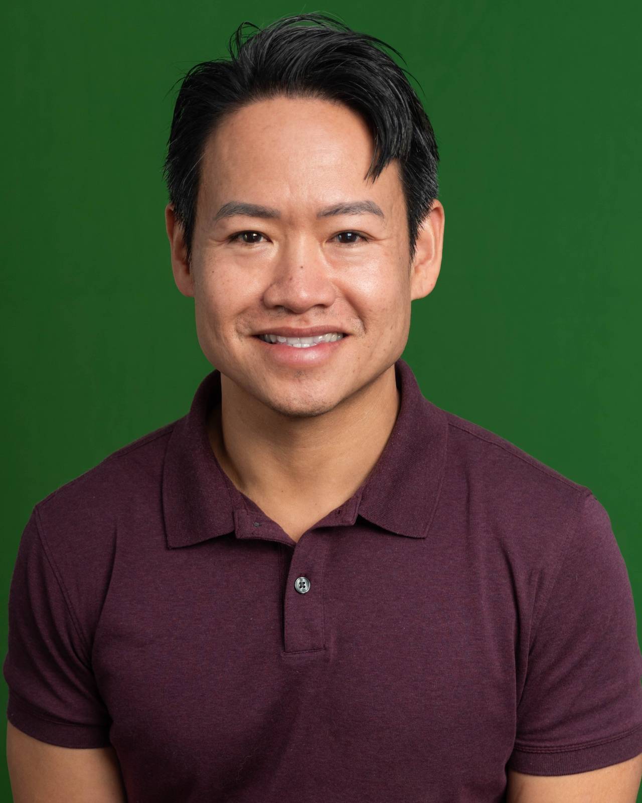 Green background portrait