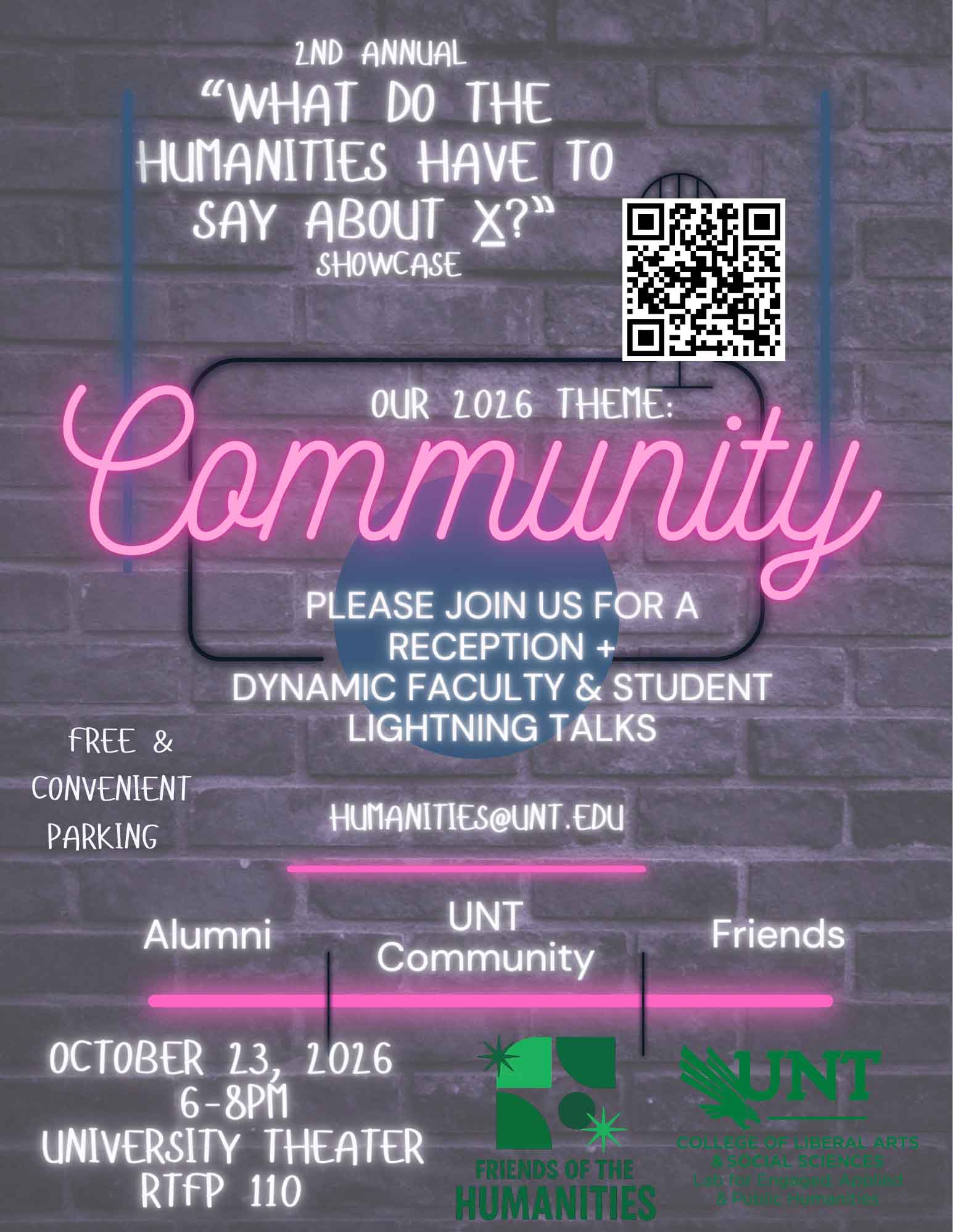 Flyer for upcoming october 23 event what do the humanities say about community